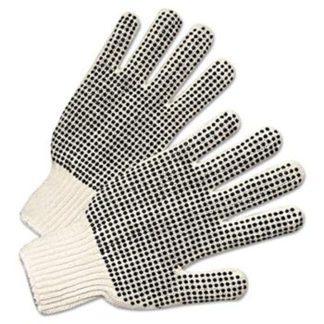 PVC-dotted string knit gloves