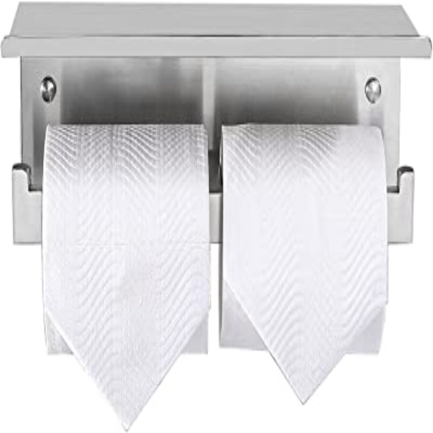 2 Roll Toilet Paper Dispenser With Shelf