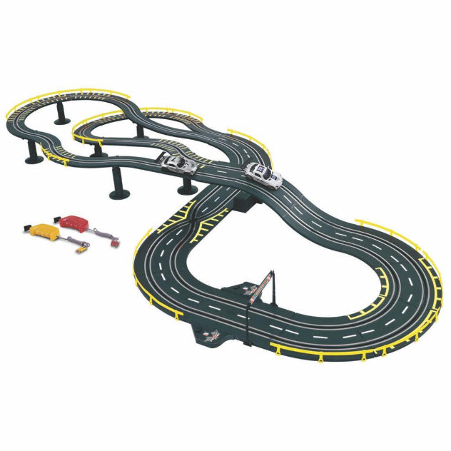 slot cars and track set with remotes